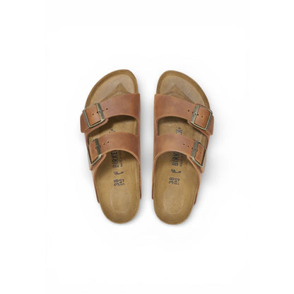Birkenstock Brown Leather Flat Sandals - HBPS Beauty & Fashion