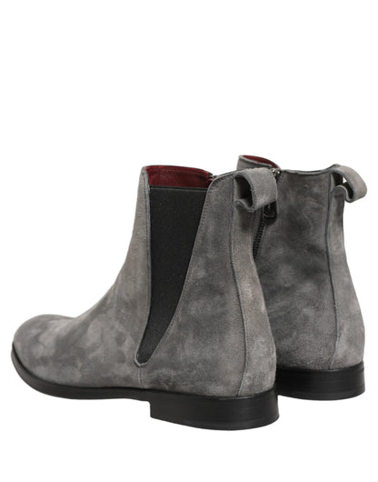 Bottines Dolce & Gabbana homme Chelsea en cuir suédé gris – MV8748 - HBPS Beauty & Fashion