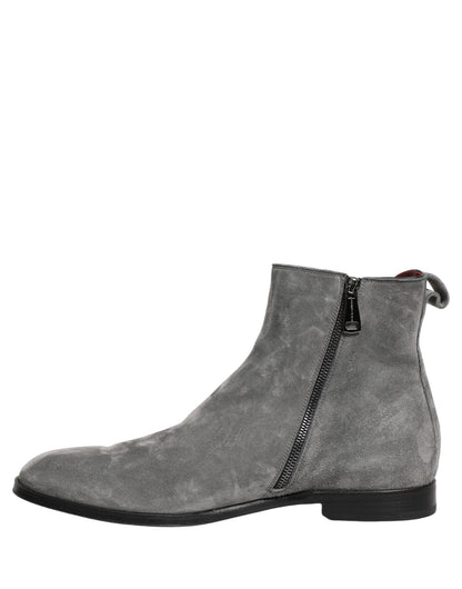 Bottines Dolce & Gabbana homme Chelsea en cuir suédé gris – MV8748 - HBPS Beauty & Fashion