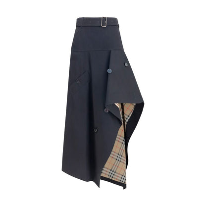 Burberry Black Cotton Long Skirt - HBPS Beauty & Fashion