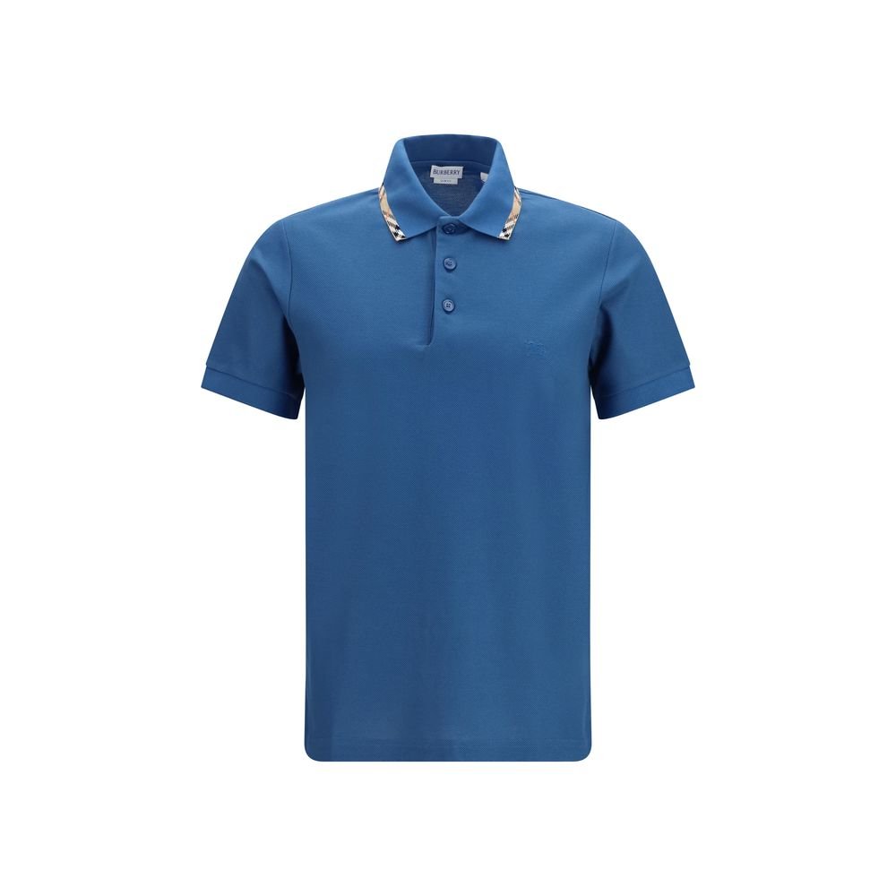 Burberry Blue Cotton Polo Shirt - HBPS Beauty & Fashion