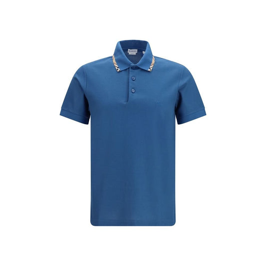Burberry Blue Cotton Polo Shirt - HBPS Beauty & Fashion