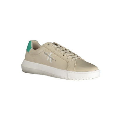 Calvin Klein Beige Leather Men's Sneaker - HBPS Beauty & Fashion