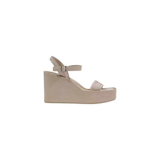 Calvin Klein Beige Polyethylene Platform Sandals - HBPS Beauty & Fashion