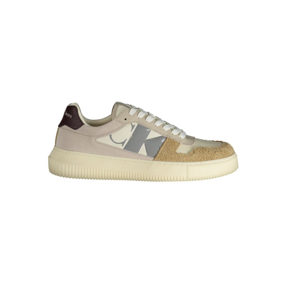 Calvin Klein Beige Polyurethane Men Sneaker - HBPS Beauty & Fashion