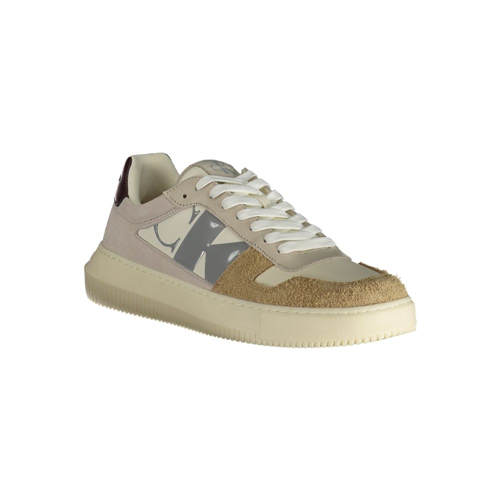 Calvin Klein Beige Polyurethane Men Sneaker - HBPS Beauty & Fashion