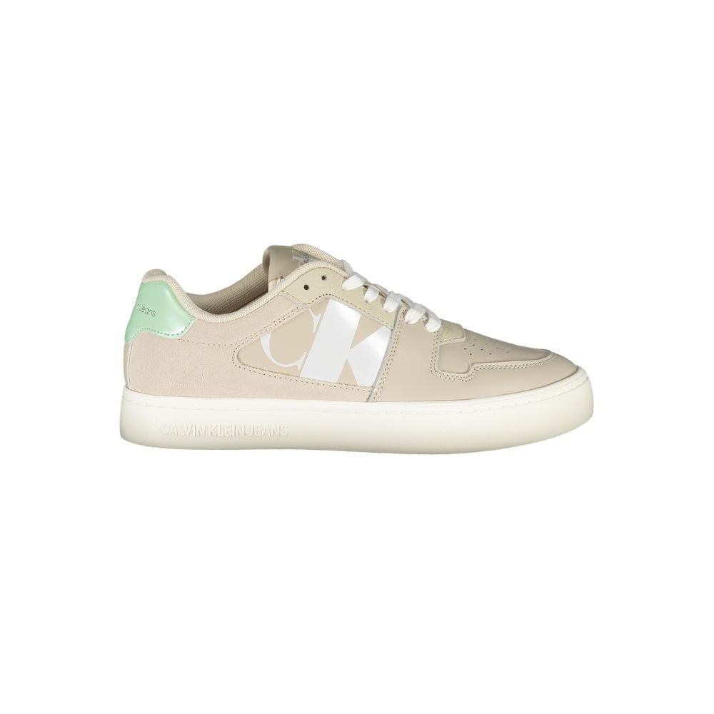 Calvin Klein Beige Polyurethane Women Sneaker - HBPS Beauty & Fashion