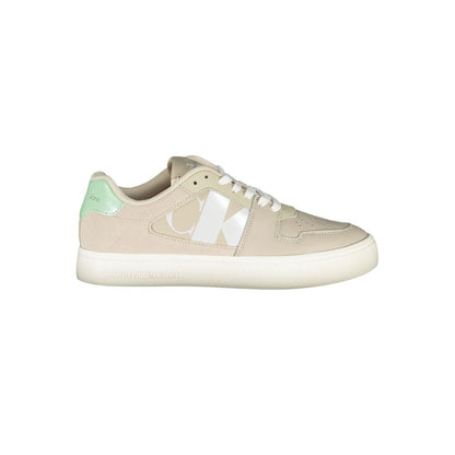 Calvin Klein Beige Polyurethane Women Sneaker - HBPS Beauty & Fashion