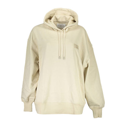 Calvin Klein Beige Recycled Cotton Women Hoodie - HBPS Beauty & Fashion