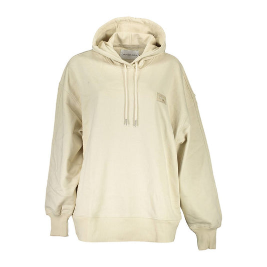 Calvin Klein Beige Recycled Cotton Women Hoodie - HBPS Beauty & Fashion