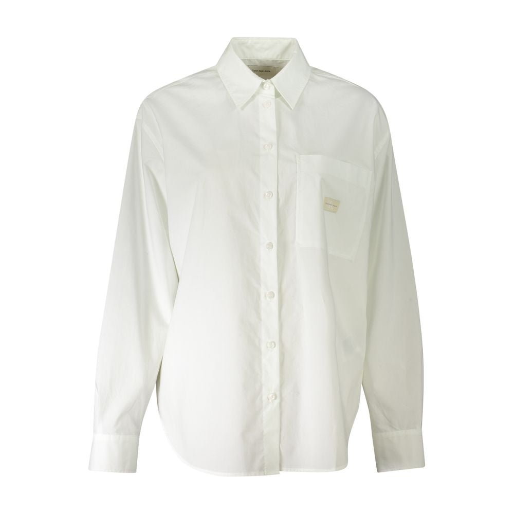 Calvin Klein Bianco Cotton Woman Shirt - HBPS Beauty & Fashion