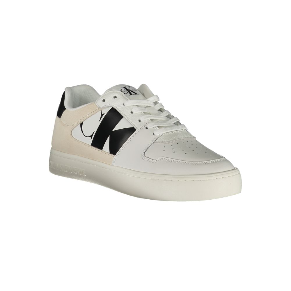 Calvin Klein Bianco Polyurethane Men Sneaker - HBPS Beauty & Fashion