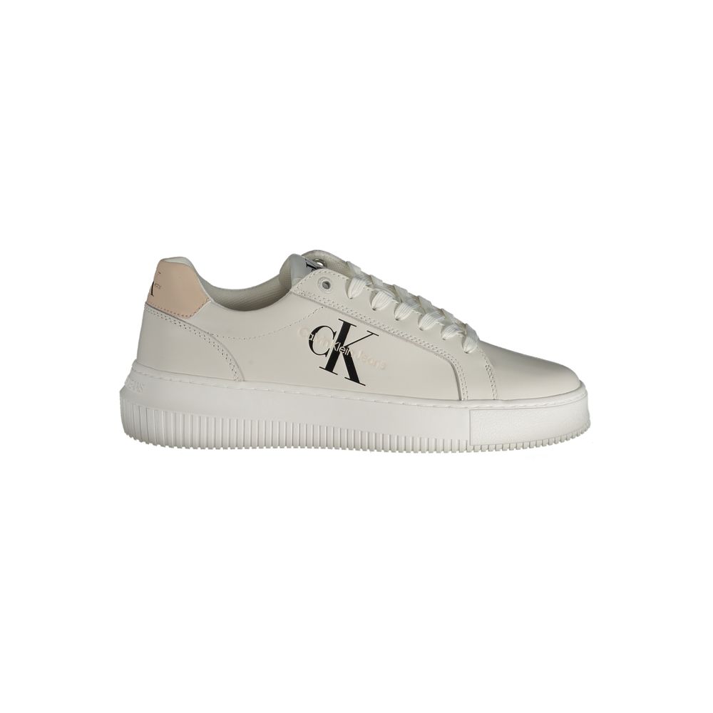 Calvin Klein Bianco Polyurethane Women Sneaker - HBPS Beauty & Fashion