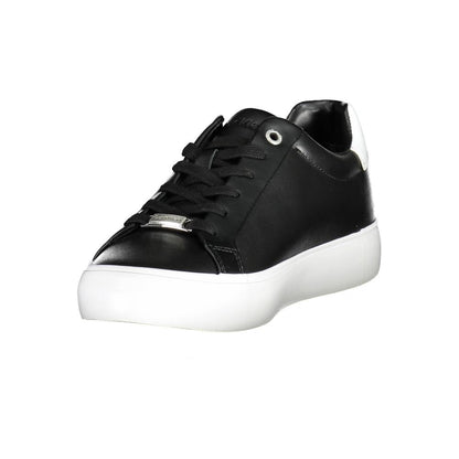 Calvin Klein Black Leather Women Sneaker - HBPS Beauty & Fashion
