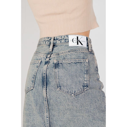 Calvin Klein Jeans Blue Cotton Long Skirt - HBPS Beauty & Fashion