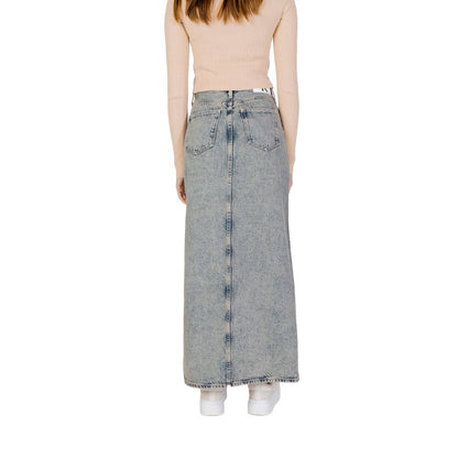 Calvin Klein Jeans Blue Cotton Long Skirt - HBPS Beauty & Fashion