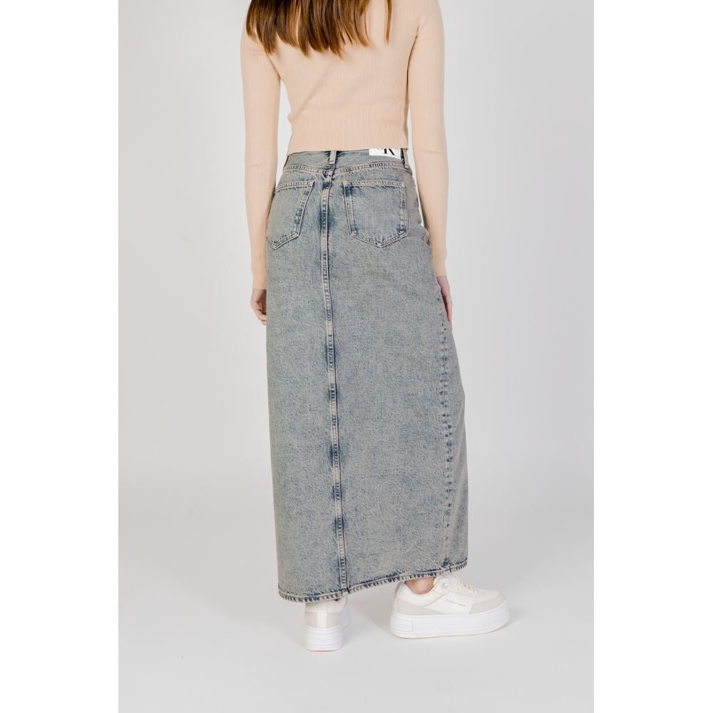 Calvin Klein Jeans Blue Cotton Long Skirt - HBPS Beauty & Fashion