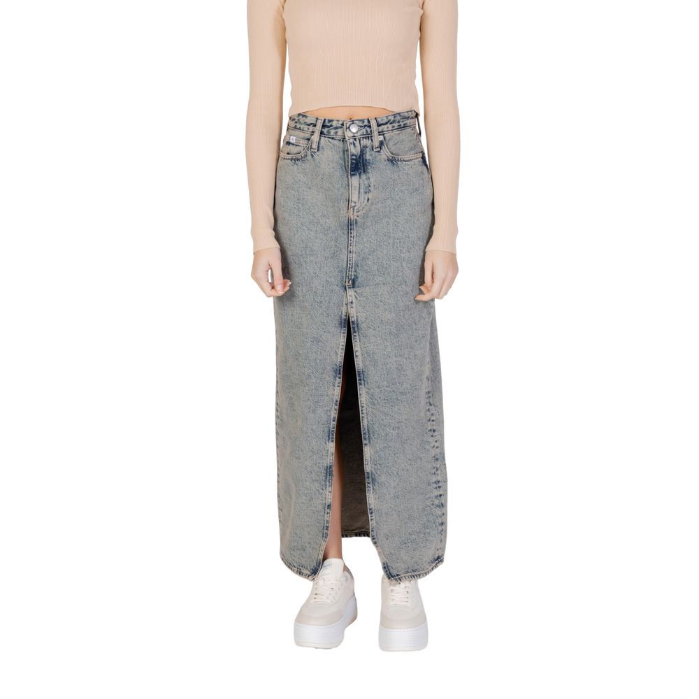 Calvin Klein Jeans Blue Cotton Long Skirt - HBPS Beauty & Fashion