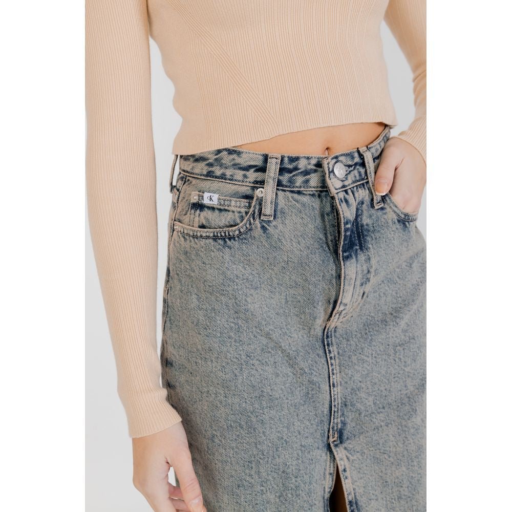 Calvin Klein Jeans Blue Cotton Long Skirt - HBPS Beauty & Fashion