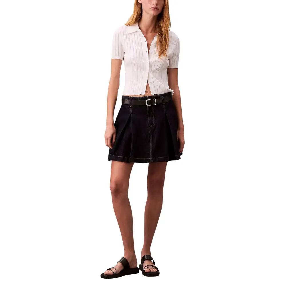Calvin Klein Jeans Blue Cotton Mini Skirt - HBPS Beauty & Fashion