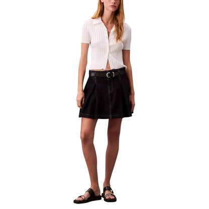 Calvin Klein Jeans Blue Cotton Mini Skirt - HBPS Beauty & Fashion