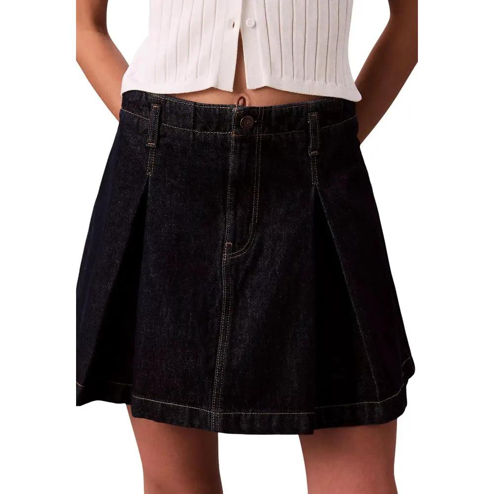 Calvin Klein Jeans Blue Cotton Mini Skirt - HBPS Beauty & Fashion