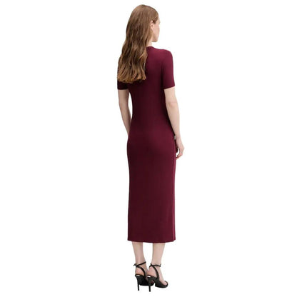 Calvin Klein Jeans Bordeaux Modal Long Dress - HBPS Beauty & Fashion