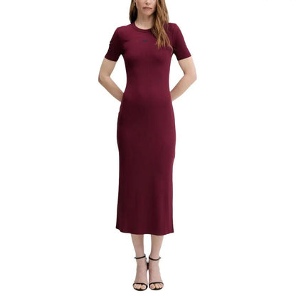 Calvin Klein Jeans Bordeaux Modal Long Dress - HBPS Beauty & Fashion