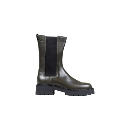 Calvin Klein Jeans Gray Leather Ankle Boots - HBPS Beauty & Fashion