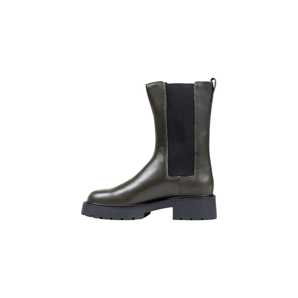Calvin Klein Jeans Gray Leather Ankle Boots - HBPS Beauty & Fashion