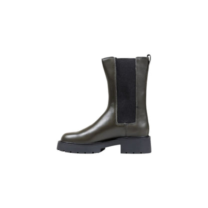Calvin Klein Jeans Gray Leather Ankle Boots - HBPS Beauty & Fashion