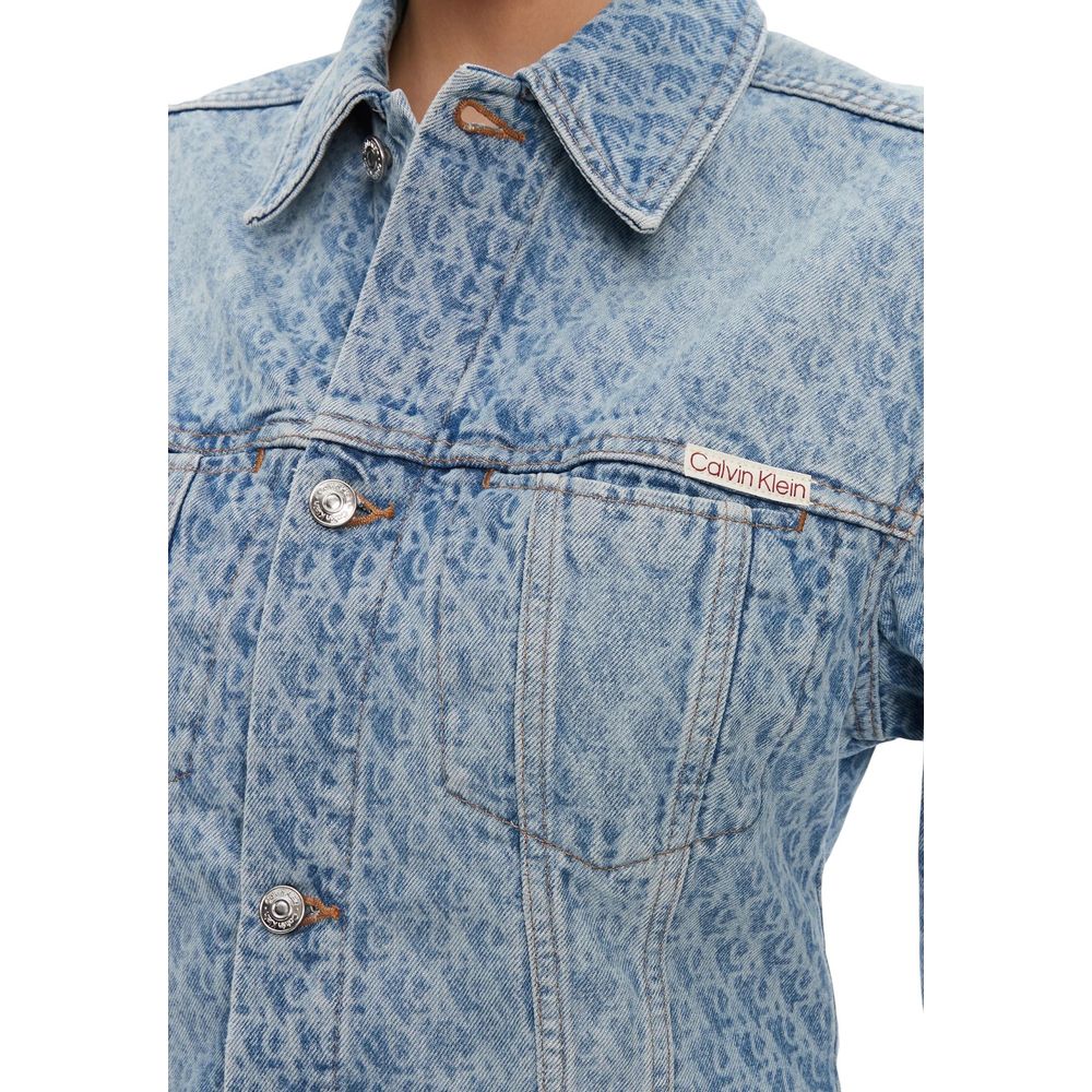 Calvin Klein Jeans Light Blue Cotton Denim Jacket - HBPS Beauty & Fashion
