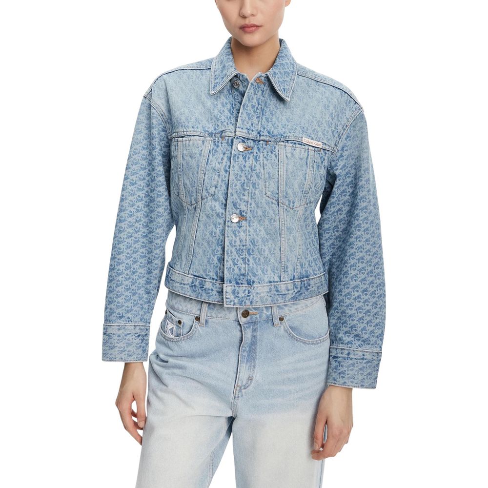 Calvin Klein Jeans Light Blue Cotton Denim Jacket - HBPS Beauty & Fashion