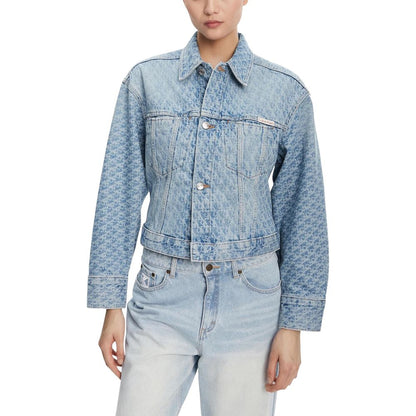 Calvin Klein Jeans Light Blue Cotton Denim Jacket - HBPS Beauty & Fashion