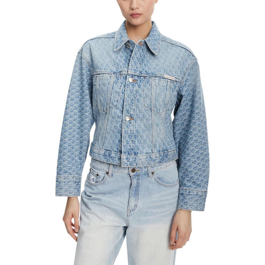 Calvin Klein Jeans Light Blue Cotton Denim Jacket - HBPS Beauty & Fashion