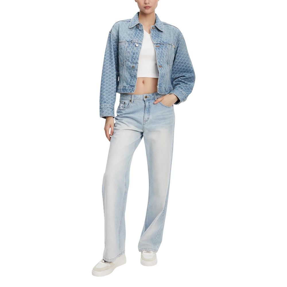 Calvin Klein Jeans Light Blue Cotton Denim Jacket - HBPS Beauty & Fashion