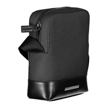 Calvin Klein Sleek Black Shoulder Bag with Contrasting Details - HBPS Beauty & Fashion