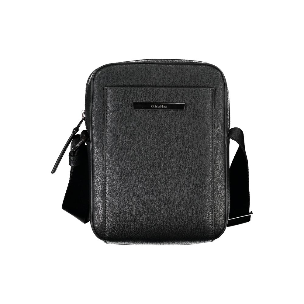 Calvin Klein Sleek Black Shoulder Bag with Logo Detail - HBPS Beauty & Fashion