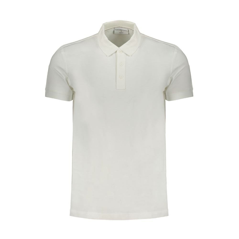 Calvin Klein White Cotton Mens Polo Shirt - HBPS Beauty & Fashion