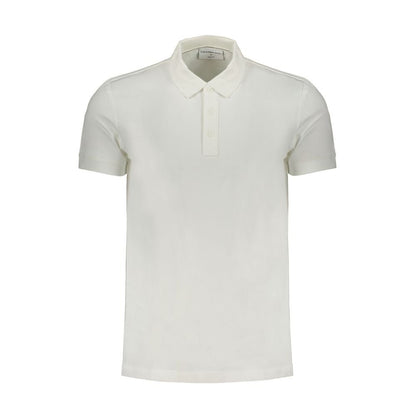 Calvin Klein White Cotton Mens Polo Shirt - HBPS Beauty & Fashion
