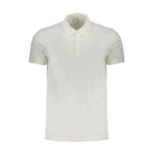 Calvin Klein White Cotton Mens Polo Shirt - HBPS Beauty & Fashion
