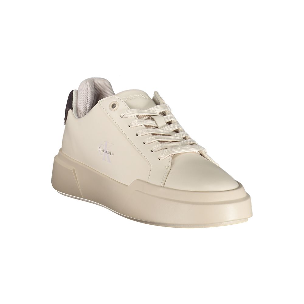 Calvin Klein White Polyurethane Women's Sneaker - HBPS Beauty & Fashion