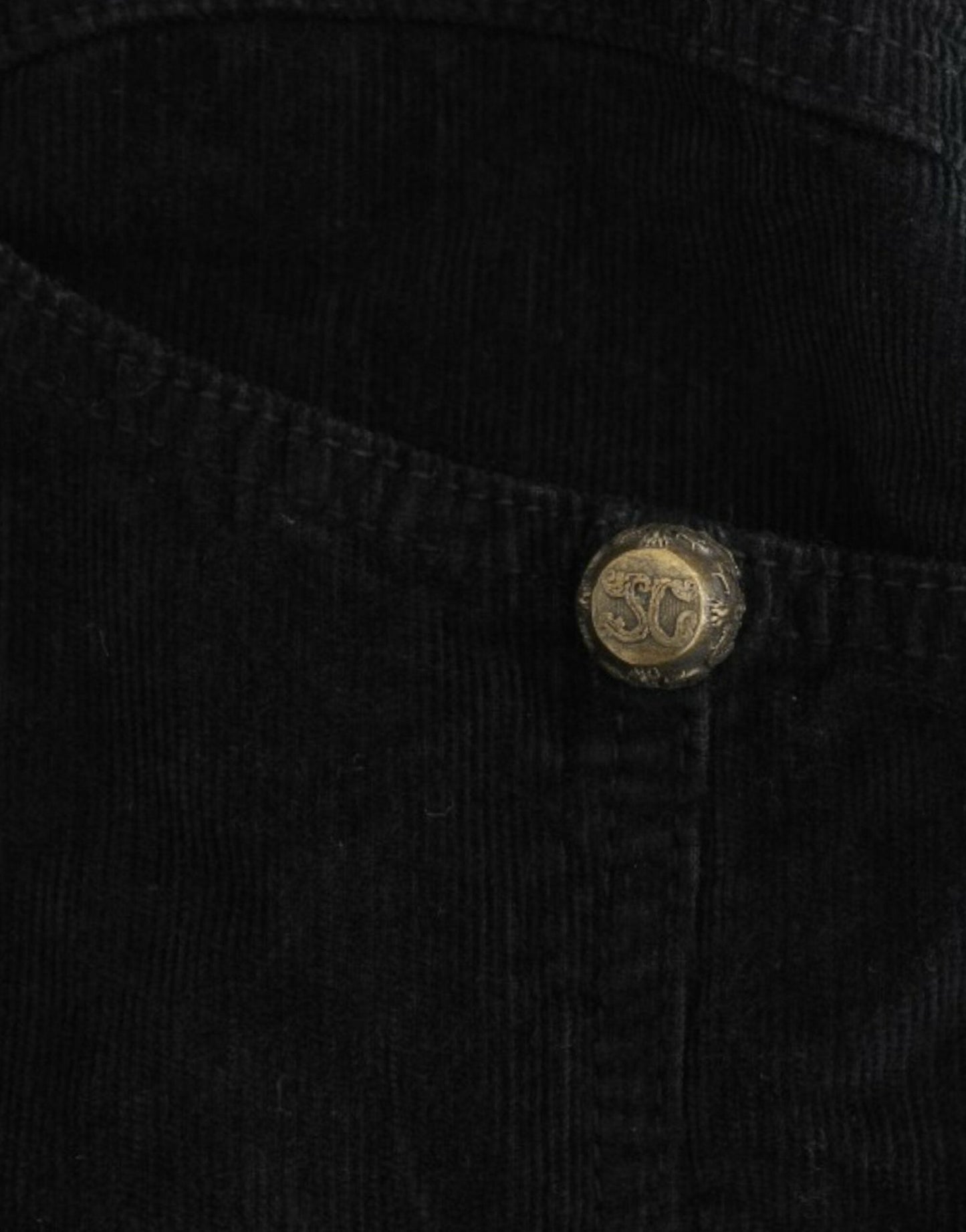 Cavalli Black Corduroy Pencil Skirt - HBPS Beauty & Fashion