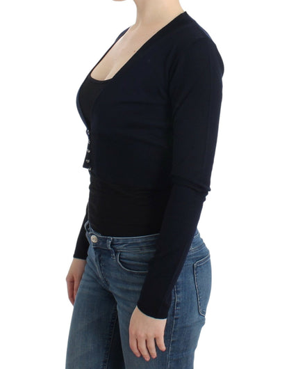Cavalli Black cropped wool cardigan - HBPS Beauty & Fashion