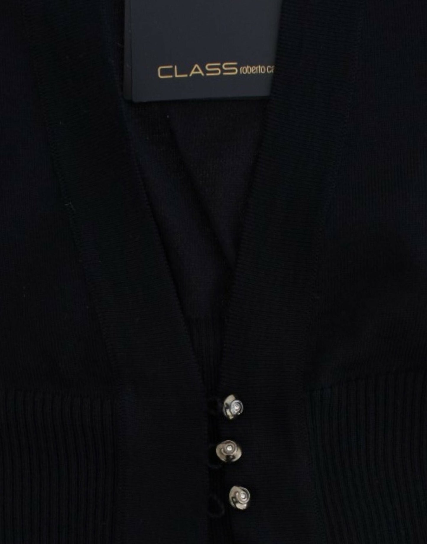 Cavalli Black cropped wool cardigan - HBPS Beauty & Fashion