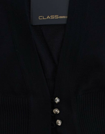 Cavalli Black cropped wool cardigan - HBPS Beauty & Fashion