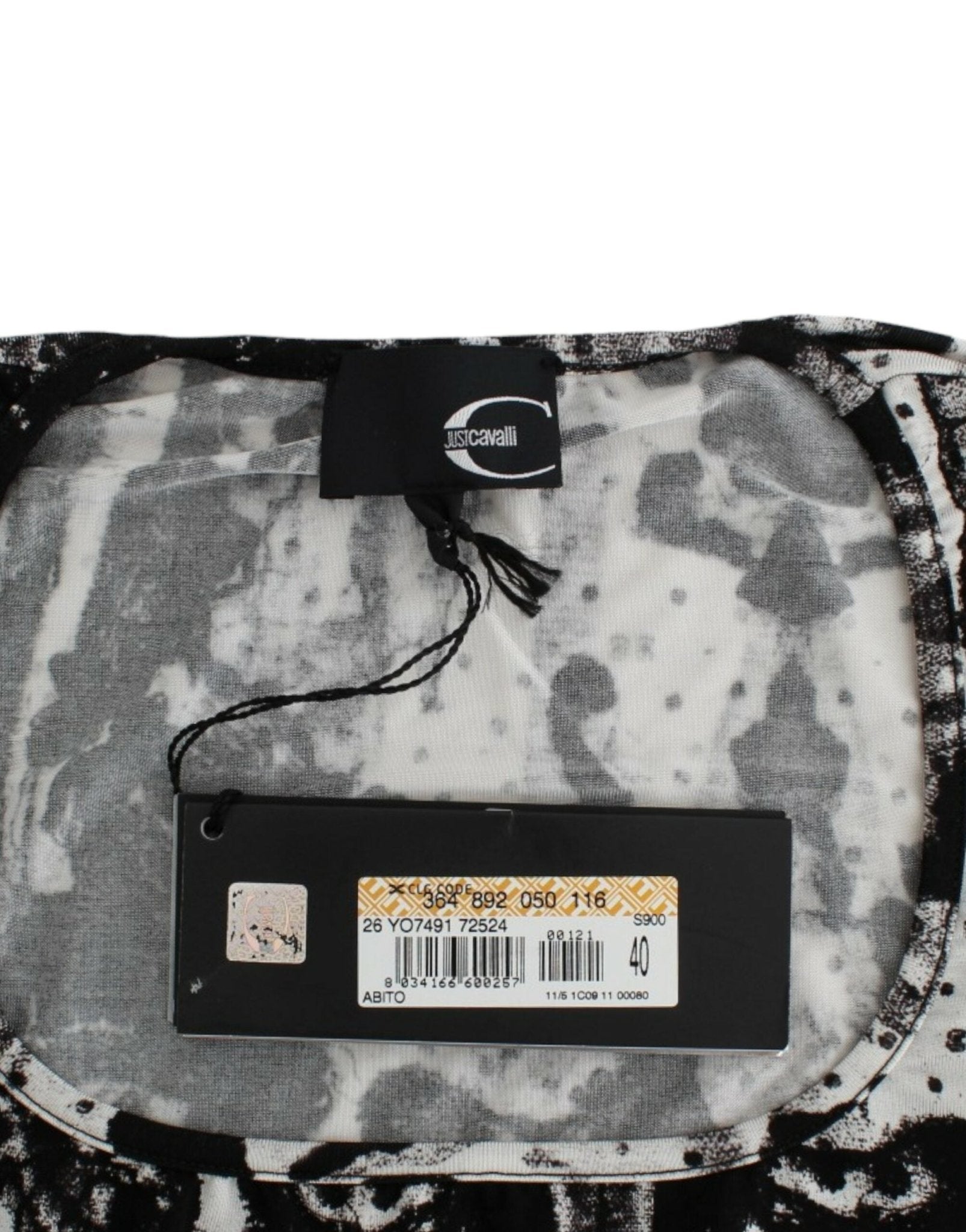 Cavalli Black Printed Sheath Dress - HBPS Beauty & Fashion