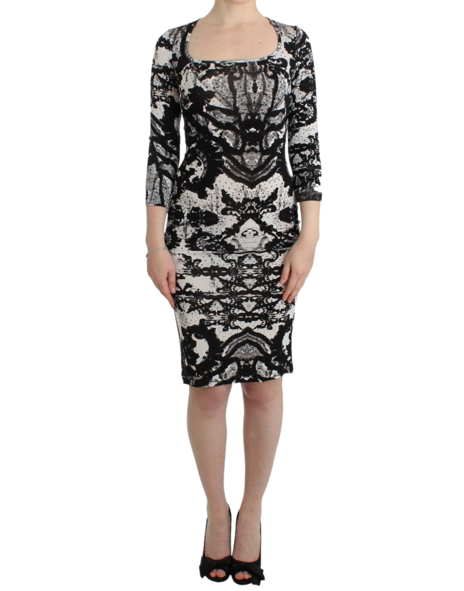 Cavalli Black Printed Sheath Dress - HBPS Beauty & Fashion