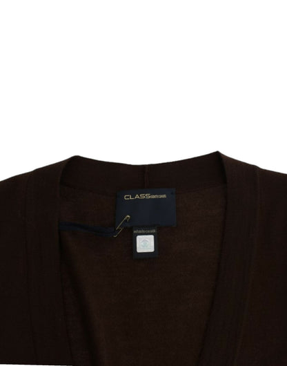 Cavalli Brown cropped wool cardigan - HBPS Beauty & Fashion