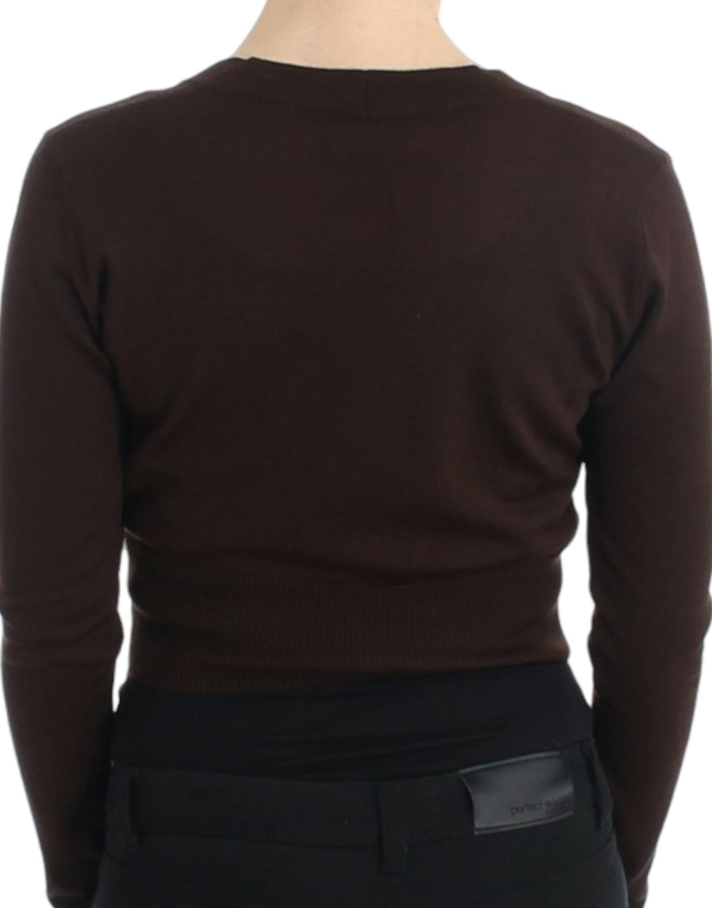 Cavalli Brown cropped wool cardigan - HBPS Beauty & Fashion